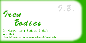 iren bodics business card